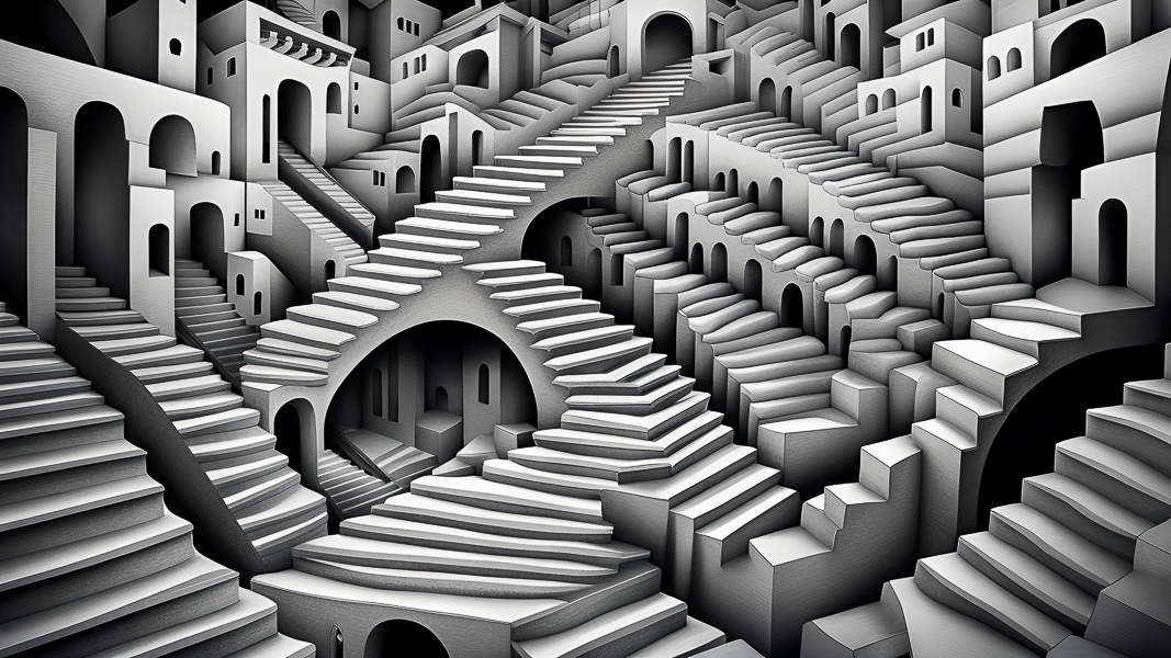 Escher staircases - Op Art Escher staircases - Op Art