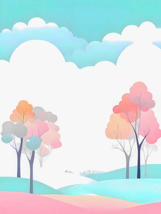 Minimalism abstract art: landscape in soft colors