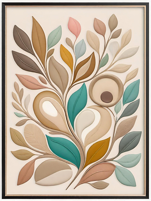 Japandi art -abstract organic modern art