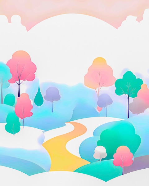 Minimalism abstract art: landscape in soft colors