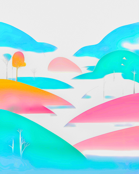 Minimalism abstract art: landscape in soft colors