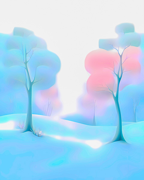 Minimalism abstract art: landscape in soft colors