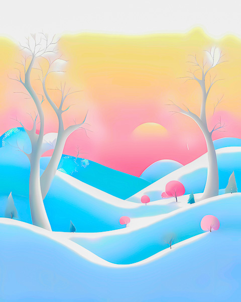 Minimalism abstract art: landscape in soft colors