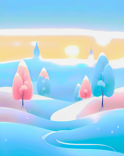 Minimalism abstract art: landscape in soft colors