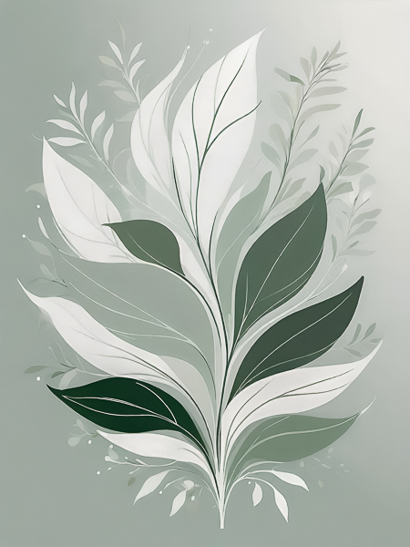 Abstract botanical ornament - Sage Green Wall Art