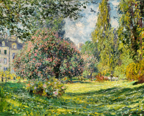 Landscape: The Parc Monceau – painting by Claude Monet